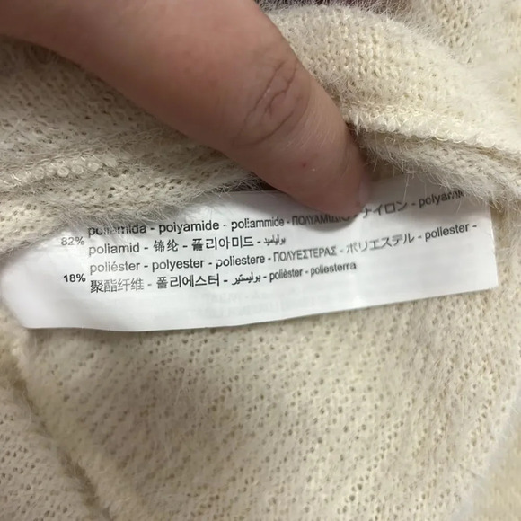 Zara Kids girls cream long sleeve fuzzy sweater size 10 - Picture 5 of 9